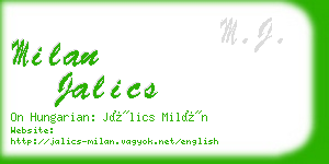 milan jalics business card